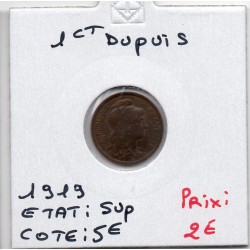1 centime Dupuis 1919 Sup, France pièce de monnaie
