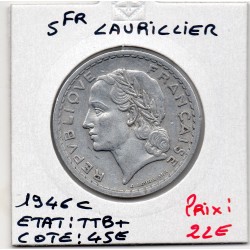 5 francs Lavrillier 1946 C Castelsarrasin TTB+, France pièce de monnaie