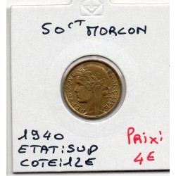 50 centimes Morlon 1940 Sup, France pièce de monnaie