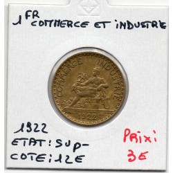 Bon pour 1 franc Commerce Industrie 1922 Sup-, France pièce de monnaie