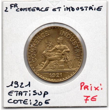 Bon pour 2 francs Commerce Industrie 1921 Sup, France pièce de monnaie