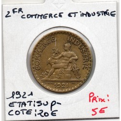 Bon pour 2 francs Commerce Industrie 1921 Sup-, France pièce de monnaie