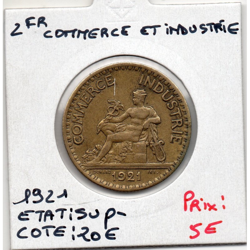 Bon pour 2 francs Commerce Industrie 1921 Sup-, France pièce de monnaie