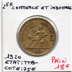 Bon pour 2 francs Commerce Industrie 1920 TTB-, France pièce de monnaie