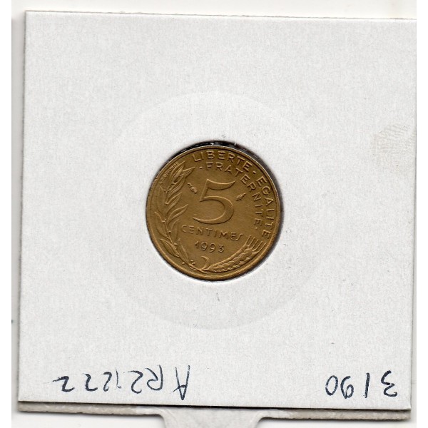5 centimes Lagriffoul 1993 4 plis Sup, France pièce de monnaie