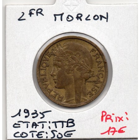 2 francs Morlon 1935 TTB, France pièce de monnaie