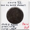 Sol au buste enfantin 1719 S Reims Louis XV TTB pièce de monnaie royale