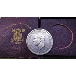 Grande Bretagne 5 Shillings 1951 Spl, KM 894 pièce de monnaie