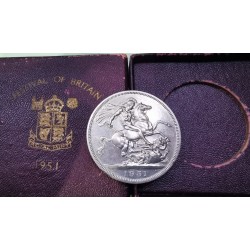 Grande Bretagne 5 Shillings 1951 Spl, KM 894 pièce de monnaie