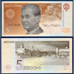 Estonie Pick N°71a, Neuf Billet de banque de 5 Krooni 1991