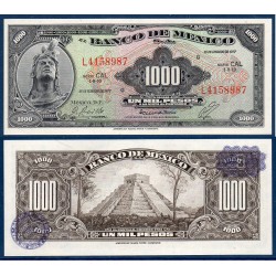 Mexique Pick N°52t, Billet de banque de Banque de 1000 pesos 1977