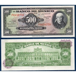 Mexique Pick N°51s, Billet de banque de Banque de 500 pesos 1977