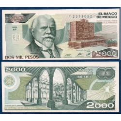 Mexique Pick N°86a, Billet de Banque de 2000 pesos 1985