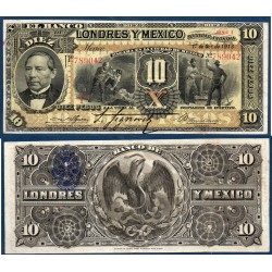 Mexique Pick N°S234e, Billet de Banque de 10 pesos 1913