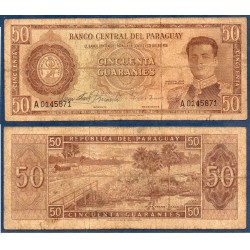 Paraguay Pick N°197a, Billet de banque de 50 Guaranies 1963