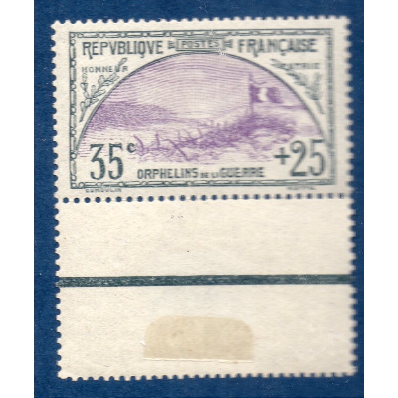 Timbre France Yvert No 152 Orphelin de la Guerre Ardoise et Violet neuf **