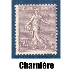Timbre France Yvert No 133 semeuse lignée 30c lilas neuf * avec charnière