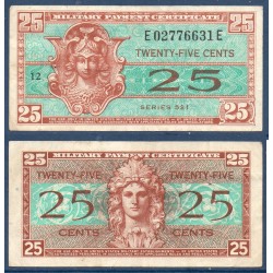 Etats Unis Pick N°M31 serie 521, TTB Billet de banque de 25 cents 1954-1958