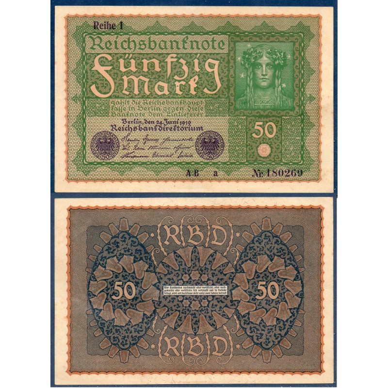 Allemagne Pick N°66, Sup Billet de banque de 50 Mark 1919