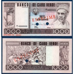 Cap vert Pick N°56s, Neuf Billet de banque de 1000 escudos 1977 specimen