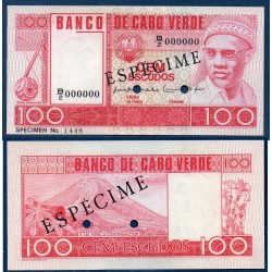 Cap vert Pick N°54s, Neuf Billet de banque de 100 escudos 1977 specimen