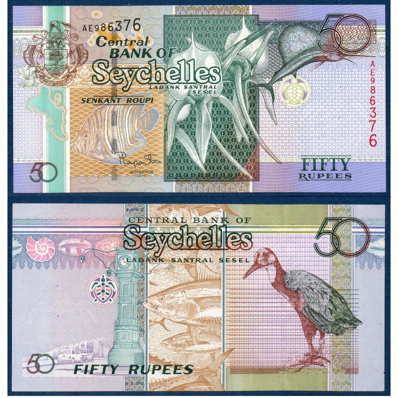 Seychelles Pick N°43, Spl Billet de banque de 50 Rupees 2011