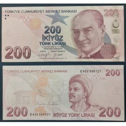 Turquie Pick N°227d, Billet de banque de 200 Lira 2009