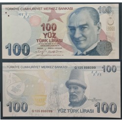 Turquie Pick N°226e, Billet de banque de 100 Lira 2009