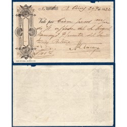 Espagne cheque, Billet de banque de 100 pesetas 1922