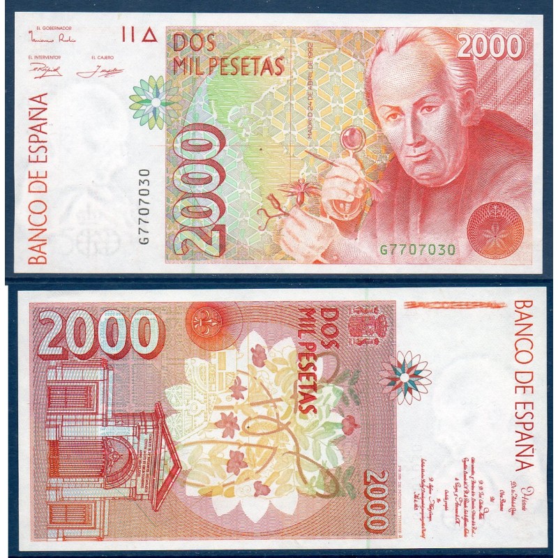 Espagne Pick N°162, Neuf Billet de banque de 2000 pesetas 1992