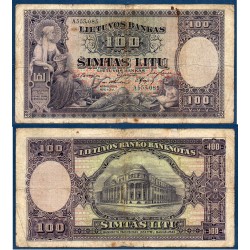 Lituanie Pick N°25a, Billet de banque de 100 litu 1928