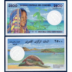 Comores Pick N°13, Billet de banque de 2500 Francs 1997