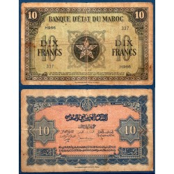 Maroc Pick N°25, B- Billet de banque de 10 francs 1944