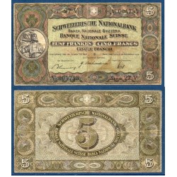 Suisse Pick N°11k, TB Billet de banque de 5 Francs 1944
