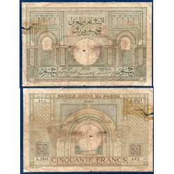 Maroc Pick N°21, AB Billet de banque de 50 francs 18.6.1946