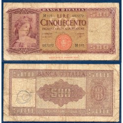Italie Pick N°80a, B- Billet de banque de 500 Lire 1947-1948