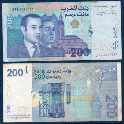 Maroc Pick N°71, TB Billet de banque de 200 Dirhams 2002