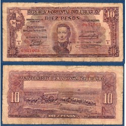 Uruguay Pick N°37a, AB Billet de banque de 10 Pesos 1939