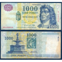 Hongrie Pick N°185a, TB Billet de banque de 1000 Forint 2000