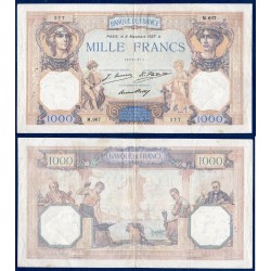 1000 Francs Cérès et Mercure TTB- 8.11.1927 Billet de la banque de France