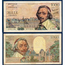 1000 Francs Richelieu TB- 7.3.1957 Billet de la banque de France