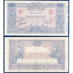 1000 Francs Bleu et Rose TTB 23.3.1926 Billet de la banque de France