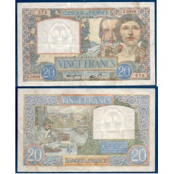 20 Francs Science et Travail TB+ 18.9.1941 Billet de la banque de France