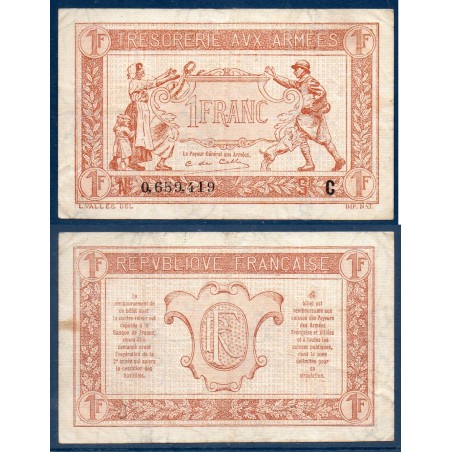1 franc TTB Trésorerie aux armées 1917 série C Billet du trésor Central