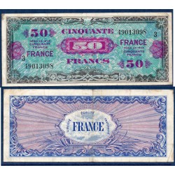 50 Francs France série 3 TTB- 1945 Billet du trésor Central
