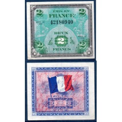 2 Francs Drapeau Sup 1944 sans série Billet du trésor Central