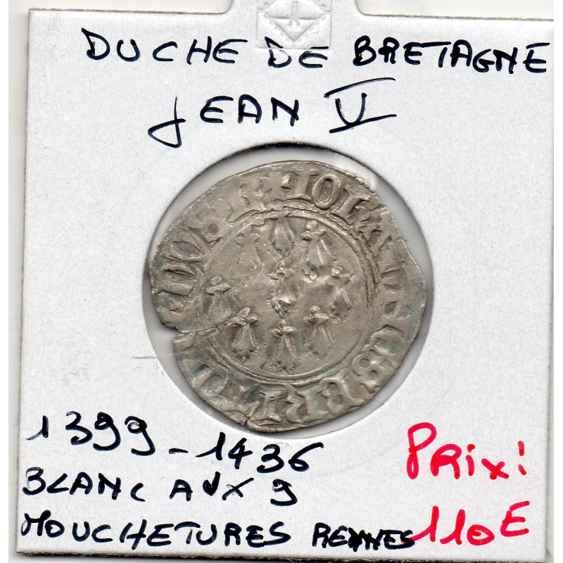 Duché de Bretagne, Jean V Rennes (1399-1436) Blanc aux 9 mouchetures