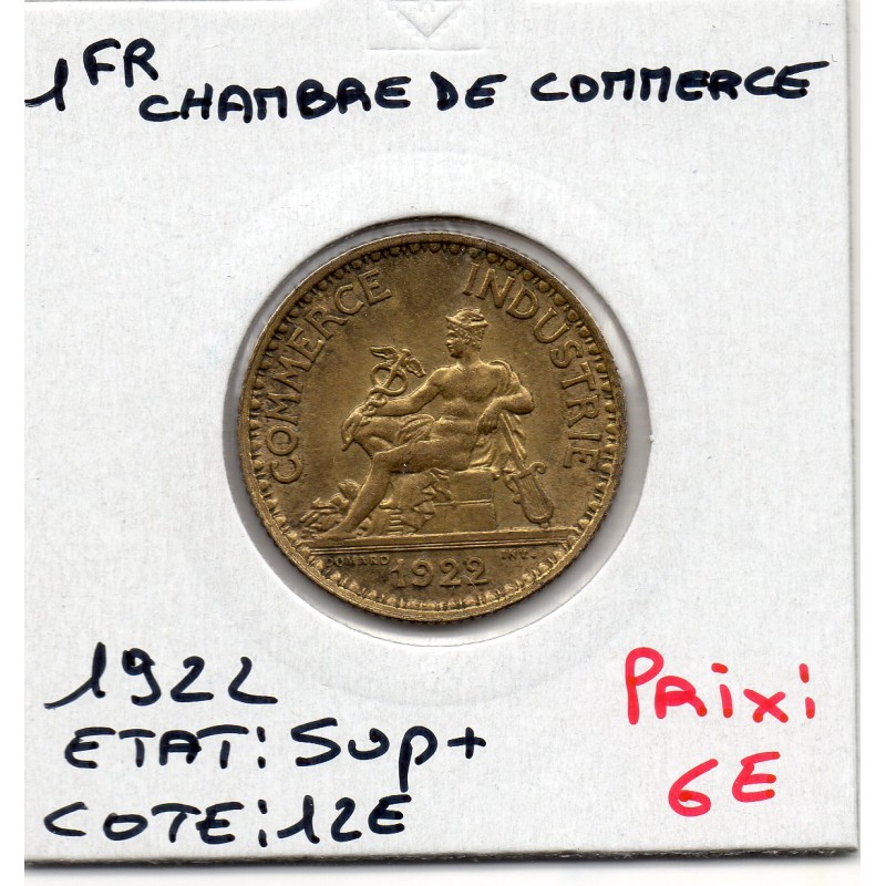 Bon pour 1 franc Commerce Industrie 1922 Sup+, France pièce de monnaie