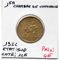 Bon pour 1 franc Commerce Industrie 1922 Sup, France pièce de monnaie
