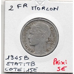 2 francs Morlon 1945 B Beaumont TB, France pièce de monnaie